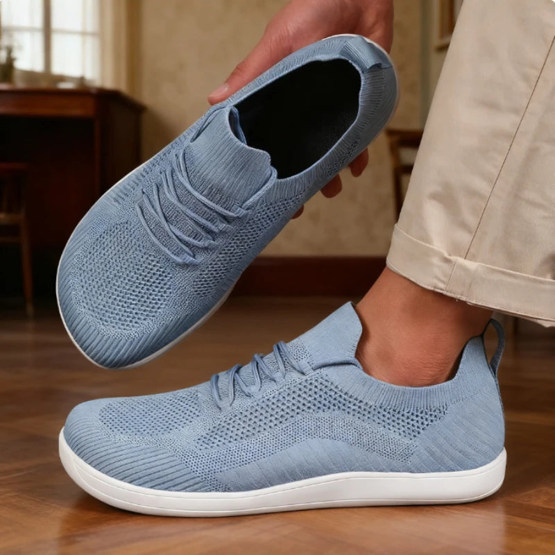 Men Wide Barefoot Shoes Anti Slip Minimalist Lightweight Breathable Walking Shoes Fashionable Round Toe Cross Training Sneakers