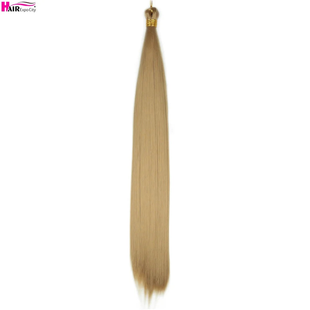 Bone Straight Braiding Hair 150g Silky Synthetic Hair For Box Braids Pre Stretched Ombre Crochet Braids Hair Extension