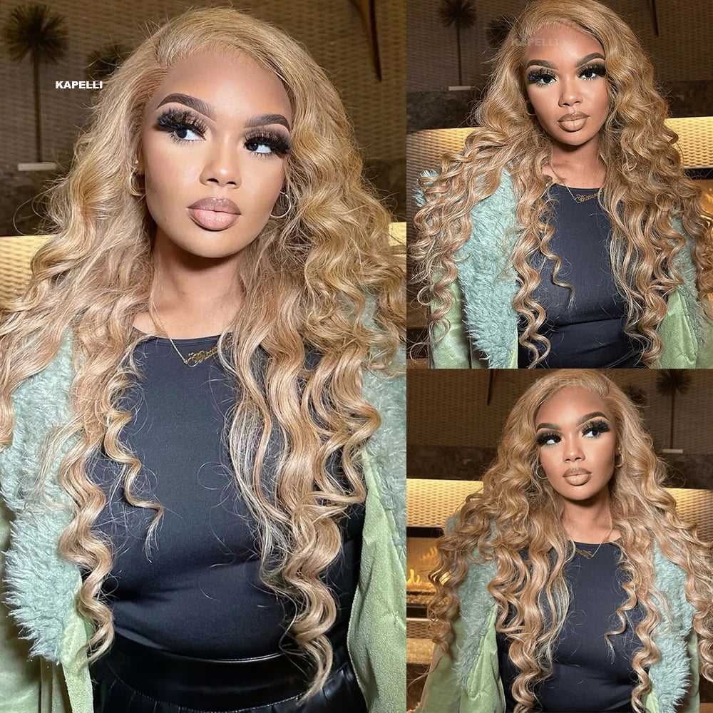 #27 Honey Blonde Hair Body Wave Human Hair Bundles 100% Brazilian Unprocessed Raw Hair Extensions #613 Blonde Bundle Deal