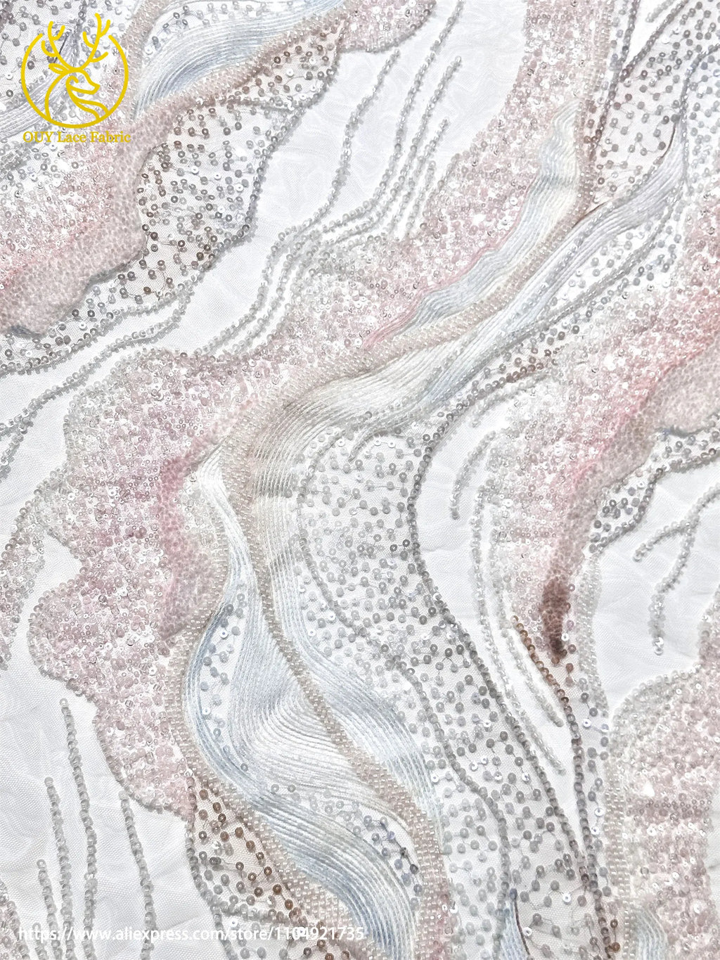 Latest French Ladies Party Evening Dresses Luxury Lace Fabrics High Quality African Groom Beaded Sequins Tulle Lace Fabrics