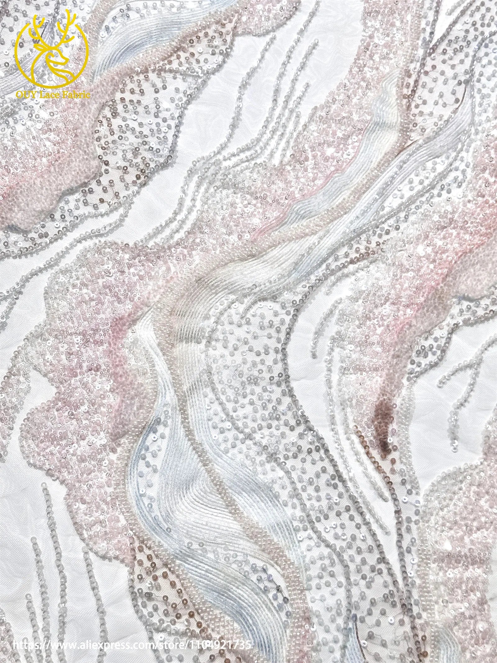 Latest French Ladies Party Evening Dresses Luxury Lace Fabrics High Quality African Groom Beaded Sequins Tulle Lace Fabrics