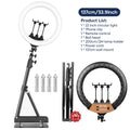22" LED Ring Light, With 54"/69"Wall Mount Triangle Boom Arm Wireless Remote, Adjustable 3000-6500k Color Temperature Light Kit