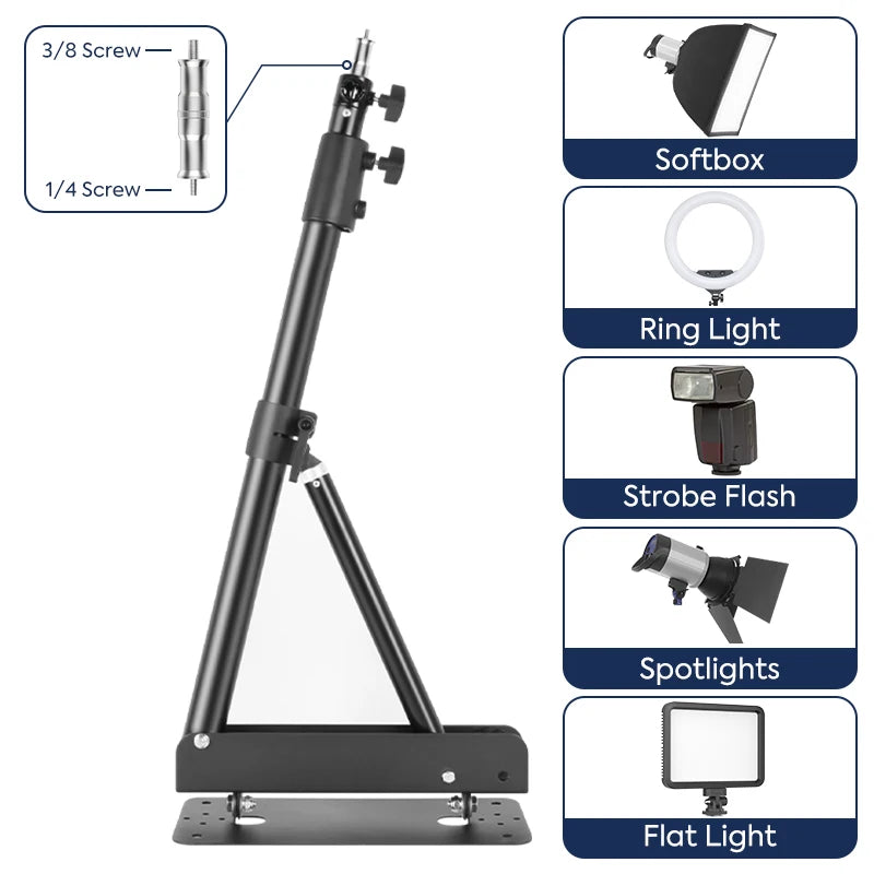 22" LED Ring Light, With 54"/69"Wall Mount Triangle Boom Arm Wireless Remote, Adjustable 3000-6500k Color Temperature Light Kit