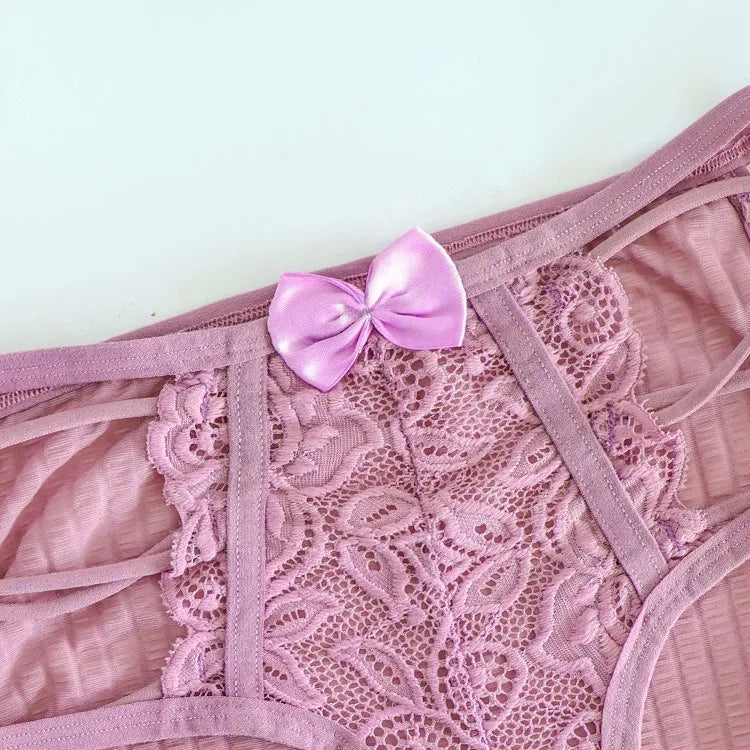 Ladies' Lace Bow Fun Underwear Lightweight, Comfortable, Soft, Breathable Underwear High Beauty Pure Desire Charm Underwear