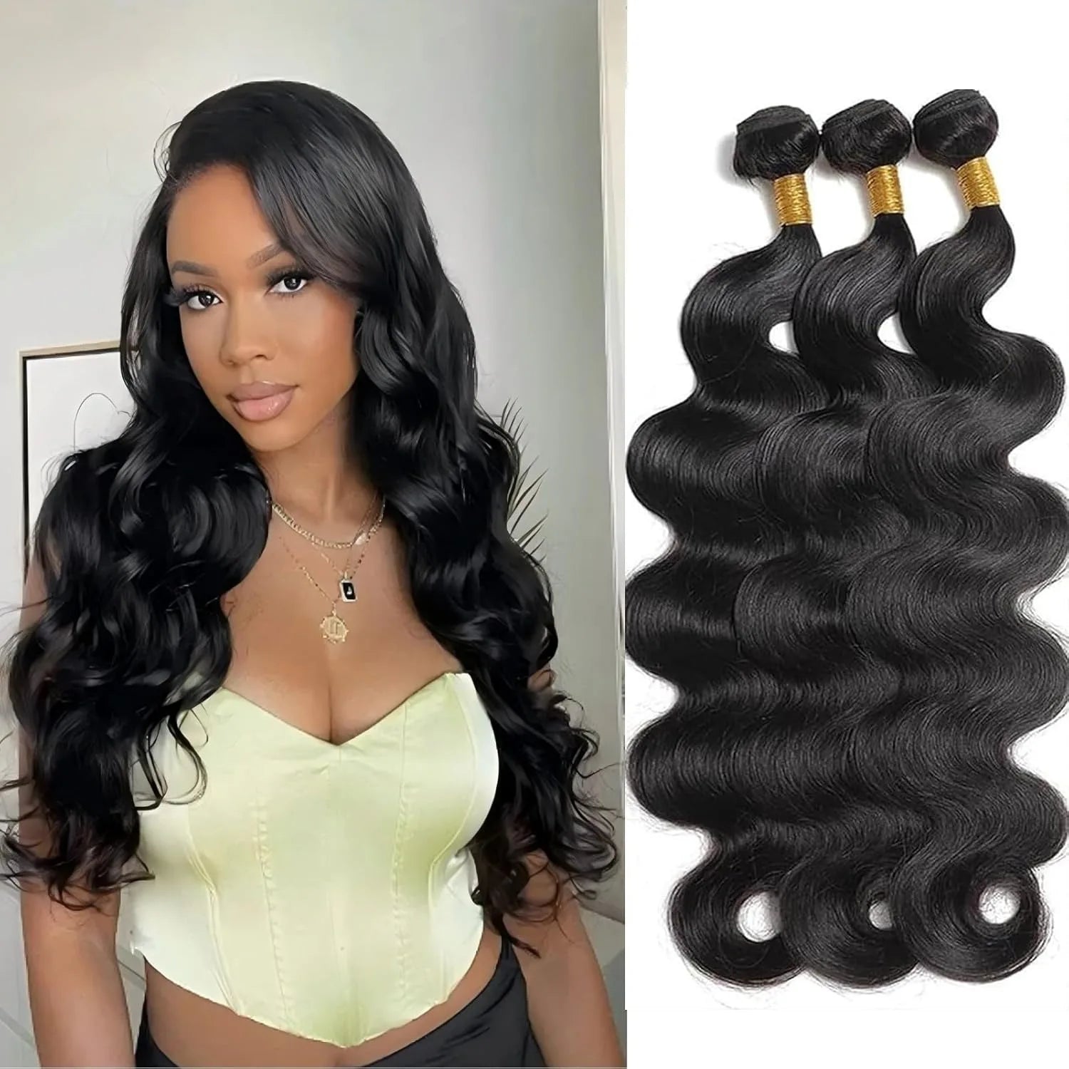 Brazilian Body Wave Human Hair Bundles Natural Hair Weave Deal 10-30Inch 100% Human Hair  Remy Hair Extensions