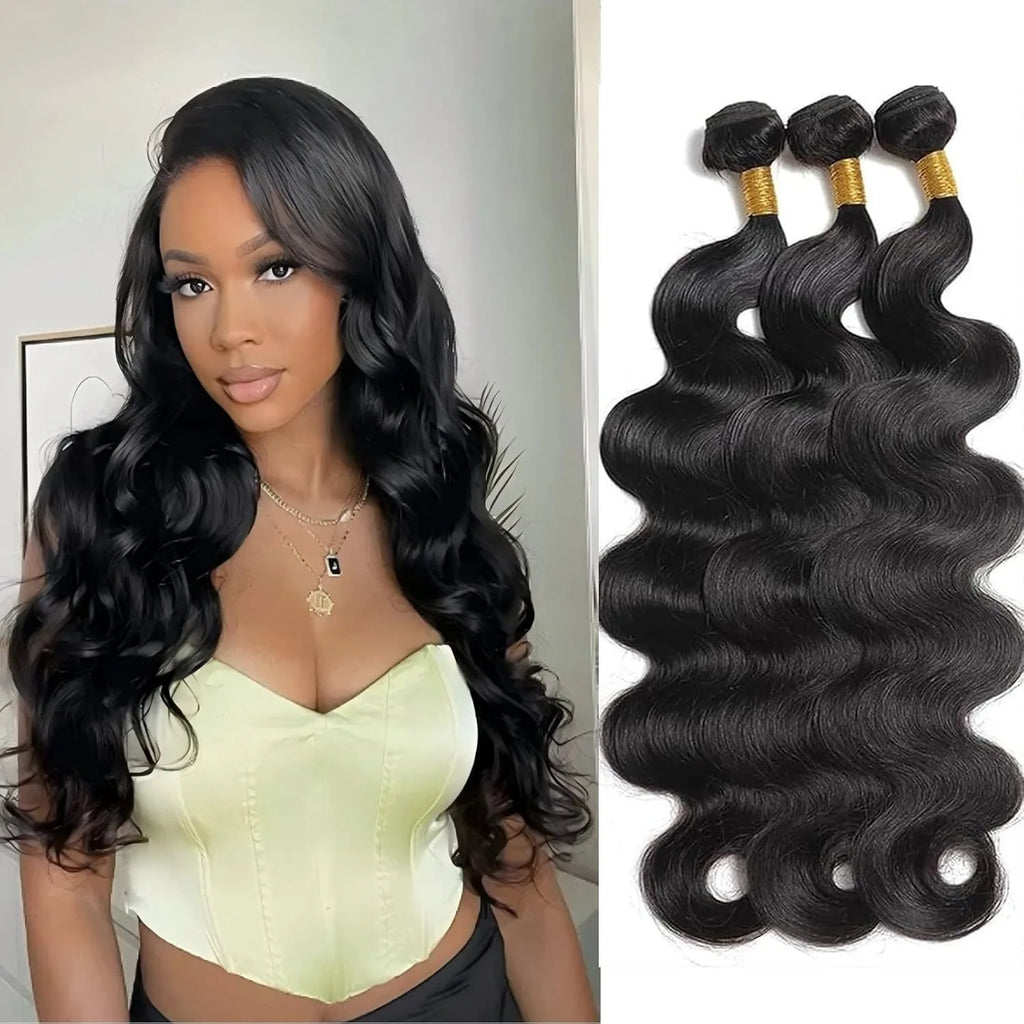 Brazilian Body Wave Human Hair Bundles Natural Hair Weave Deal 10-30Inch 100% Human Hair  Remy Hair Extensions