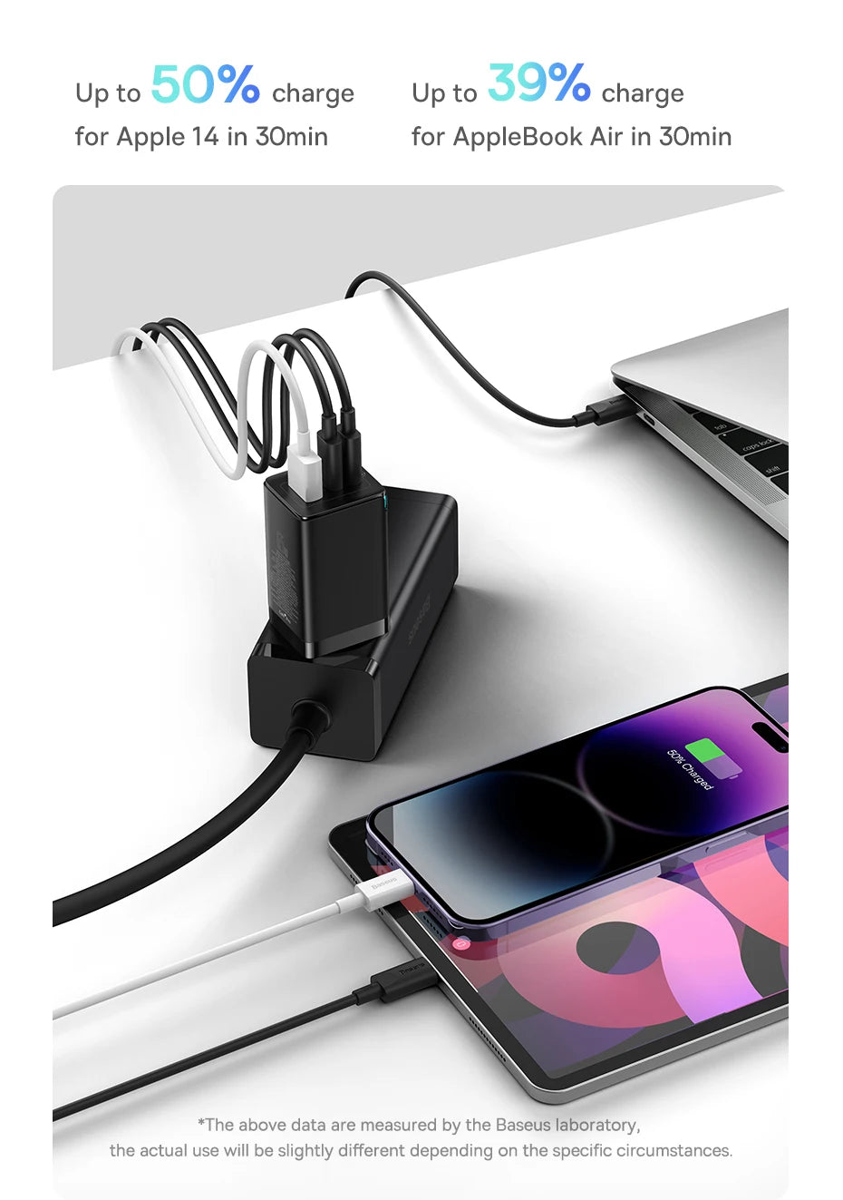 Baseus 65W GaN Charger Quick Charge Type C Phone Charger USB Charger Portable Fast Charger For Laptop iPhone 17 16 15 14 13
