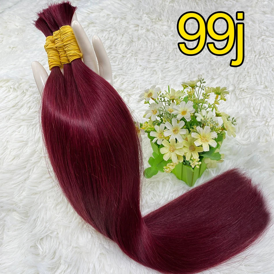 Straight Human Hair Bundles No Weft Natural Black Bulks Blonde Brazilian Remy Hair 100% Real Natural Hair Extension For Women