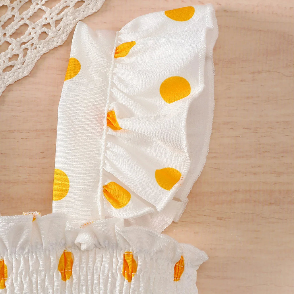 3-24Months Infant Baby Girl Golden Dot Slip Blue Dress Toddler Girl Summer Fashion Party Princess Dresses with Headband 2Pcs Set