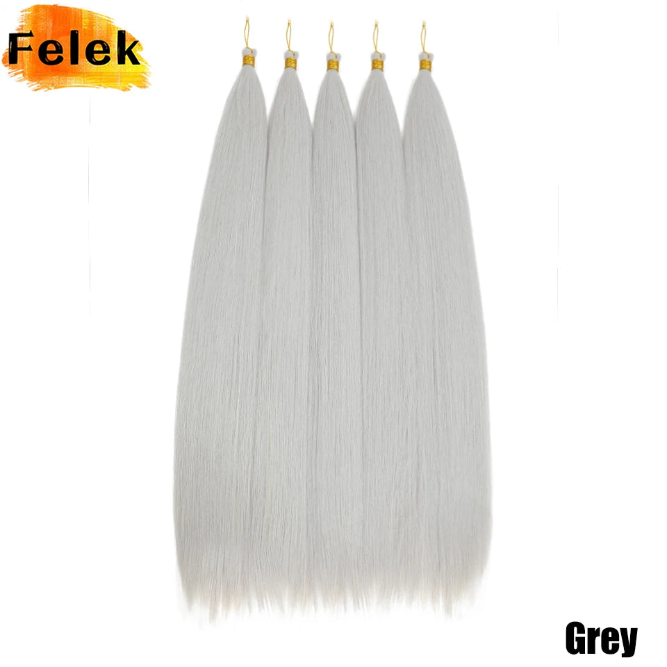 Synthetic Bone Straight Crochet Hair Extensions 30 Inch Hook Braids Ariel Straight Hair Weaving 1-3Pcs Purple Fake Hair Bundles