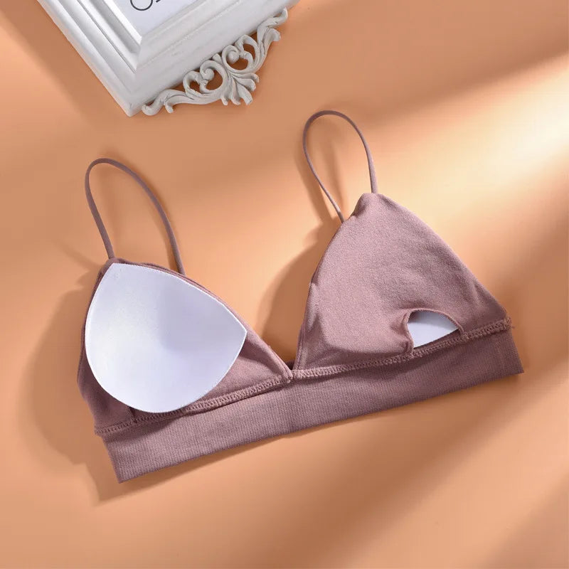 Summer Women Bra French Triangle Tube Top Sexy Seamless Bras Camisole Wireless Backless Lingerie Bralette