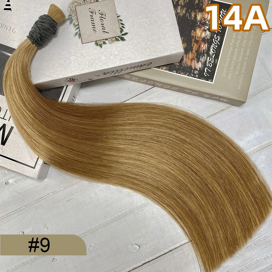 14A Bulk Human Hair Extensions bone Straight 100% Real Remy Highlights human hair braiding hair salon exclusive hair extensions