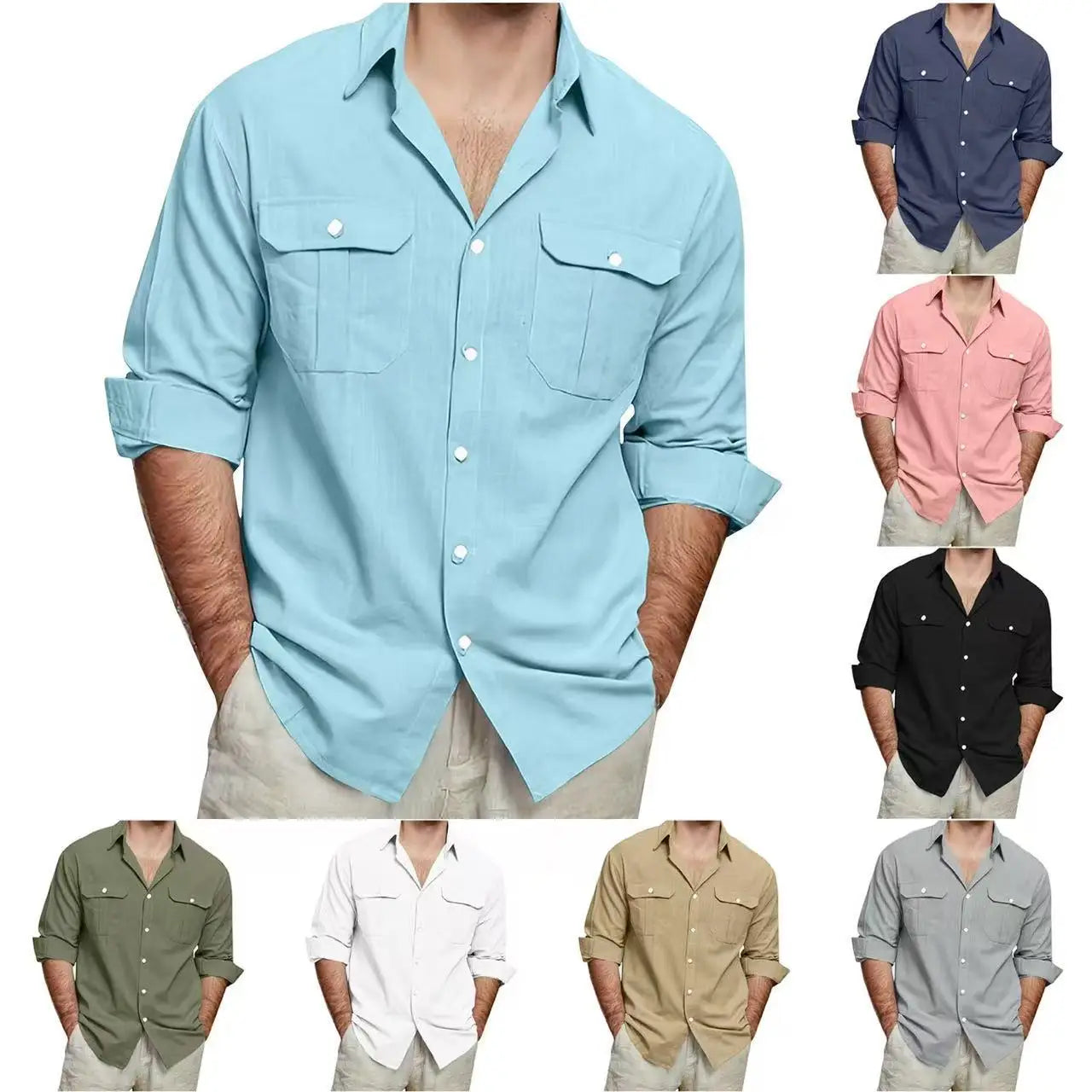 Men's Polo Shirt Short Sleeve Button Collar Tees Casual Soft Comfortable Daily Tops