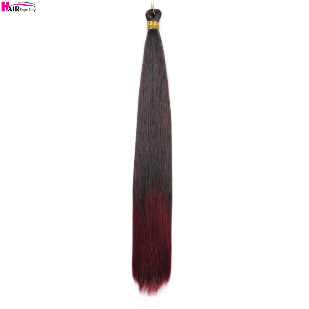 Bone Straight Braiding Hair 150g Silky Synthetic Hair For Box Braids Pre Stretched Ombre Crochet Braids Hair Extension