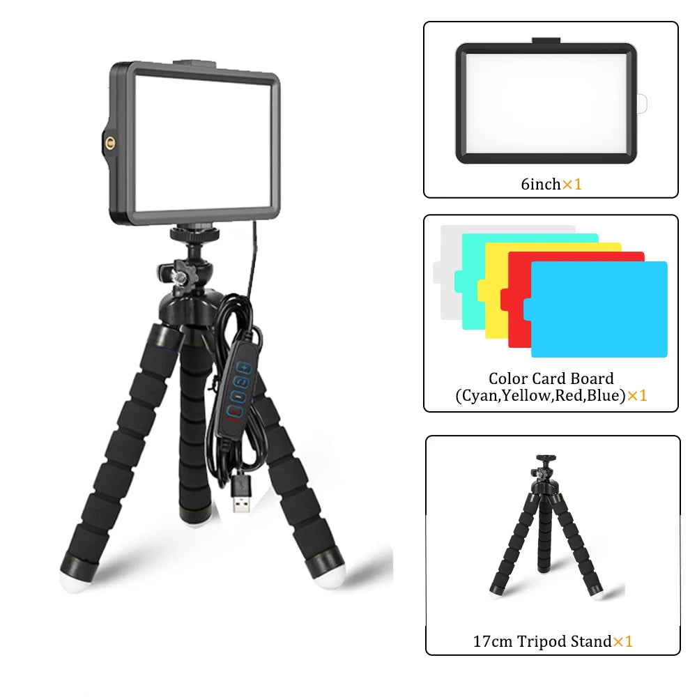 16CM Dimmable Ring Light Led Selfie Ringlight Photo Photography Lighting With Mobile Phone Self-Timer Tripod For Youtube Video