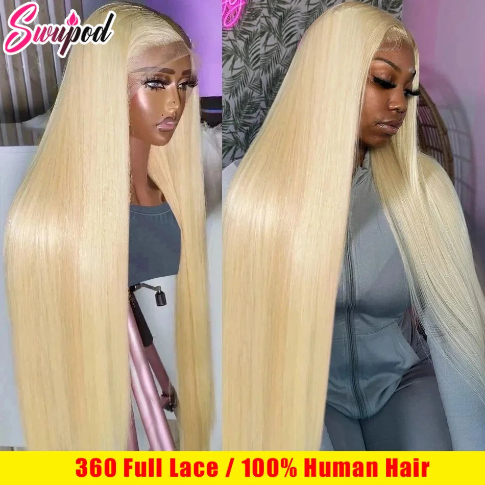 Bone Straight 613 Honey Blonde Hd Full Lace Frontal Human Hair Wigs Brazilian 200% Density 360 Full Lace Wig 100% Human Hair Wig