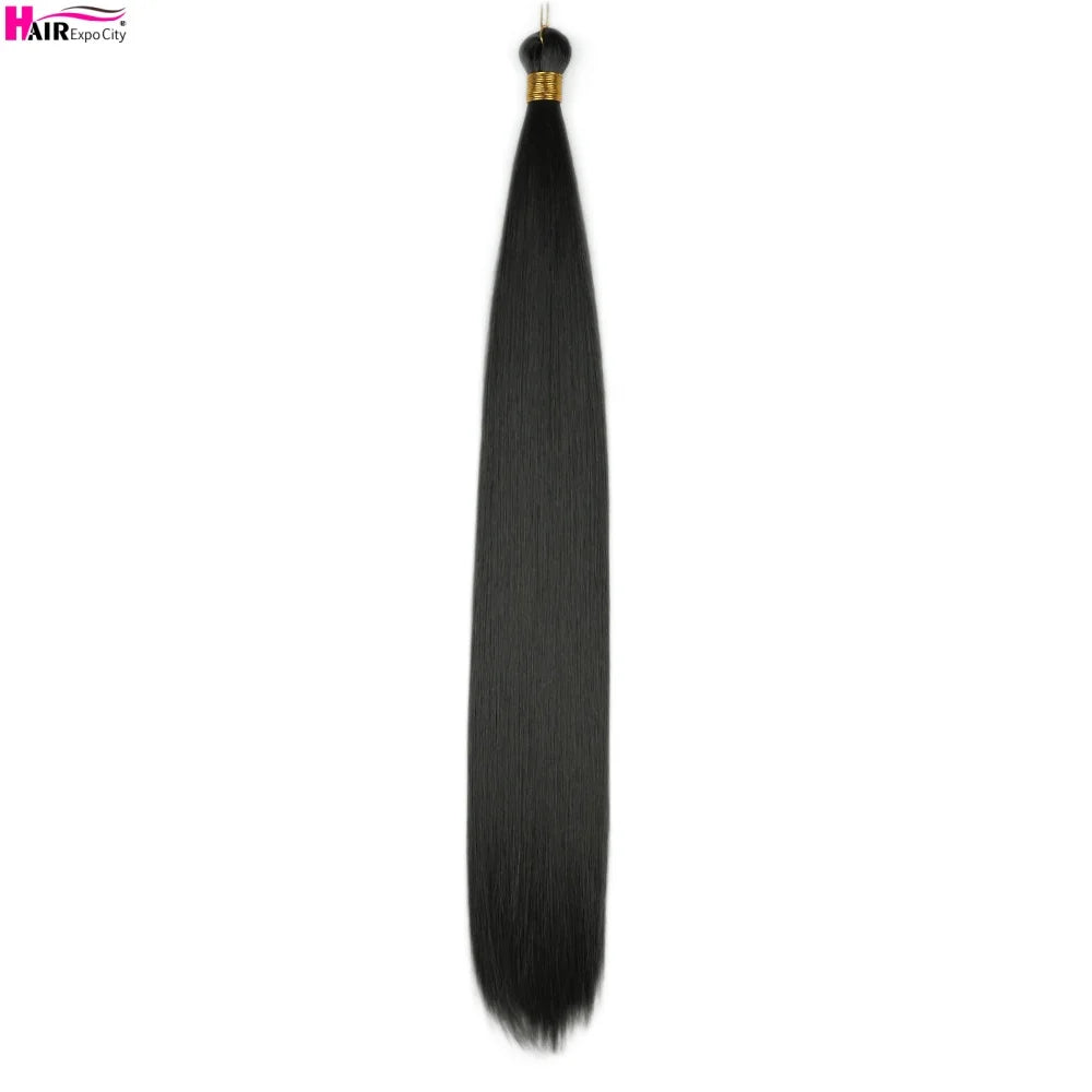 Bone Straight Braiding Hair 150g Silky Synthetic Hair For Box Braids Pre Stretched Ombre Crochet Braids Hair Extension