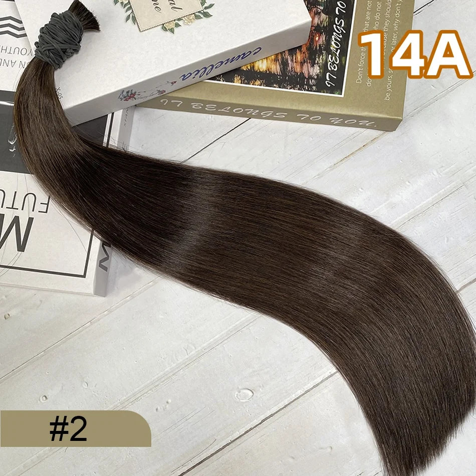 14A Bulk Human Hair Extensions bone Straight 100% Real Remy Highlights human hair braiding hair salon exclusive hair extensions