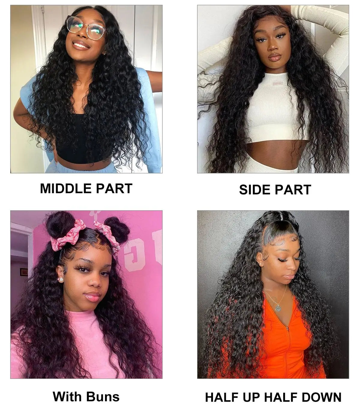 15A Brazilian Virgin Human Hair Kinky Curly Bundles With Frontal Ocean Water Wave Bundles With Frontal Bundles With Lace Closure